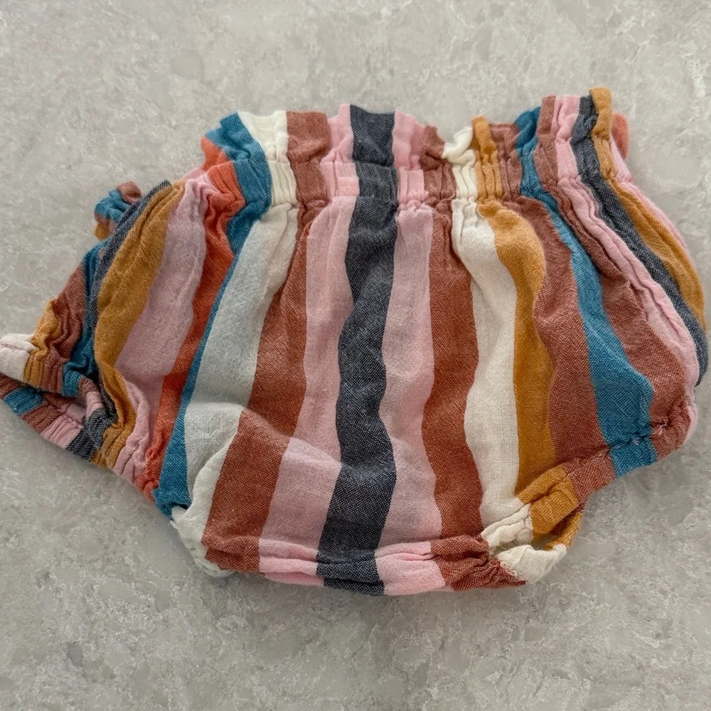 Pink Chicken Colorful Striped Diaper Cover